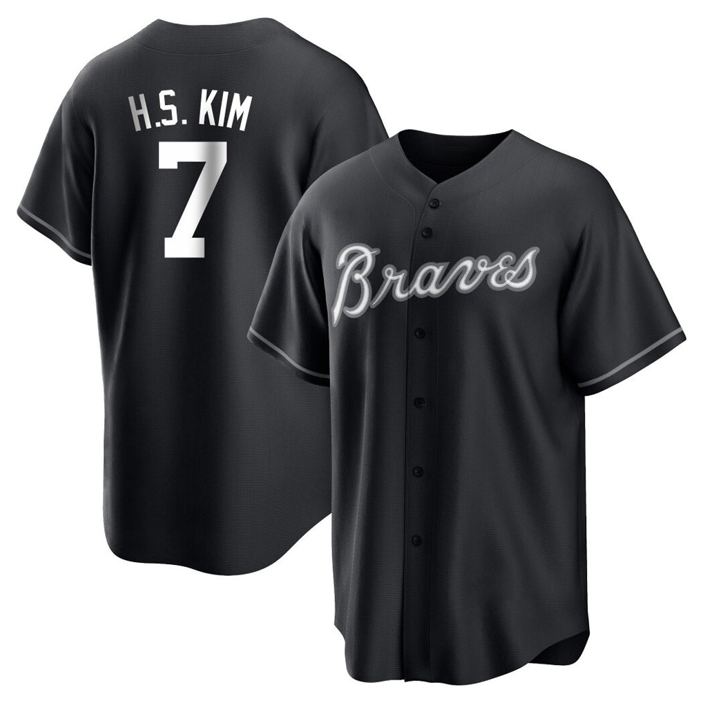 Atlanta Braves #7 Ha-Seong Kim Player Black HOLBERT Home Game Stitched Jerseys