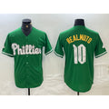 Philadelphia Phillies #10 JT Realmuto Kelly Green HOLBERT Cool Base Jersey