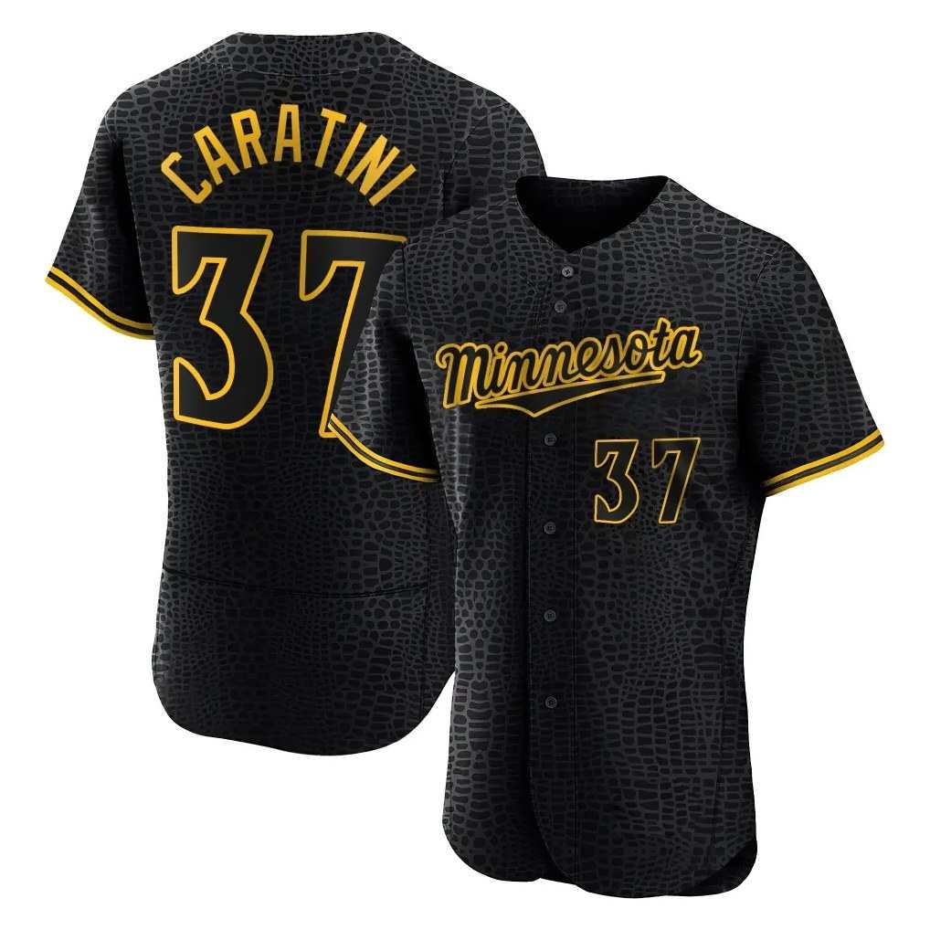 Minnesota Twins #37 Victor Caratini Player Black HOLBERTSnake Skin City Home Limited Elite Stitched Jerseys