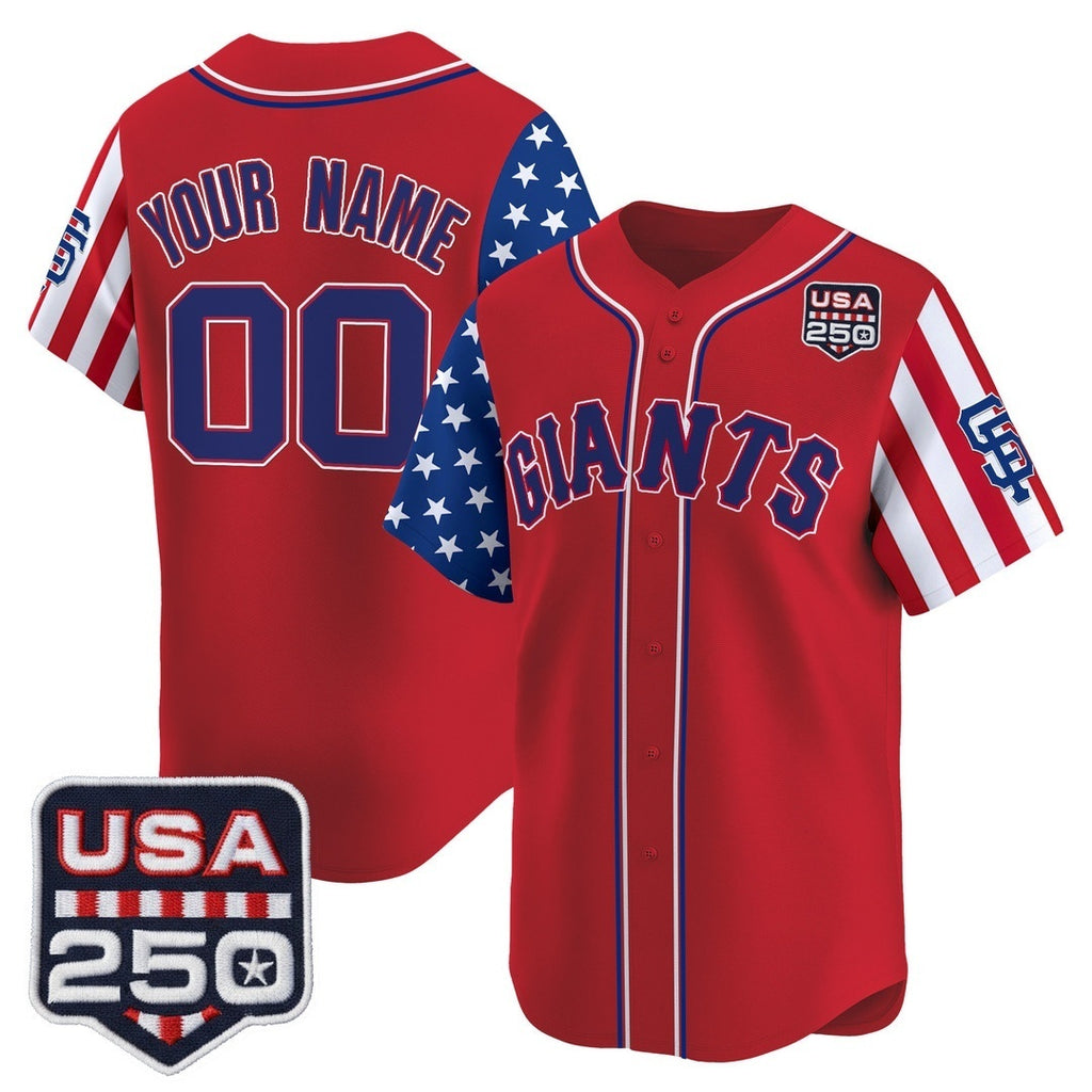Custom San Francisco Giants America 250 Edition Vapor Premier Limited Red HOLBERT Stitched Jerseys