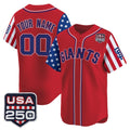 Custom San Francisco Giants America 250 Edition Vapor Premier Limited Red HOLBERT Stitched Jerseys