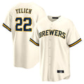 Milwaukee Brewers #22 Christian Yelich Player Cream HOLBERT Home Game Stitched Jerseys