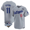 Los Angeles Dodgers #11 Roki Sasaki Player Gray HOLBERT World Series Limited Home Stitched Jerseys