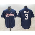 New York Yankees #3 Babe Ruth Navy HOLBERT Cool Base Stitched Jersey