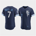 Kansas City Royals #7 Bobby Witt Jr. 2022 Navy HOLBERT City Connect Flex Base Stitched Jersey