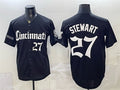 Cincinnati Reds #27 Sal Stewart Black HOLBERT 'Gothic Queen City Edition' Vapor Premier Limited Stitched Jersey