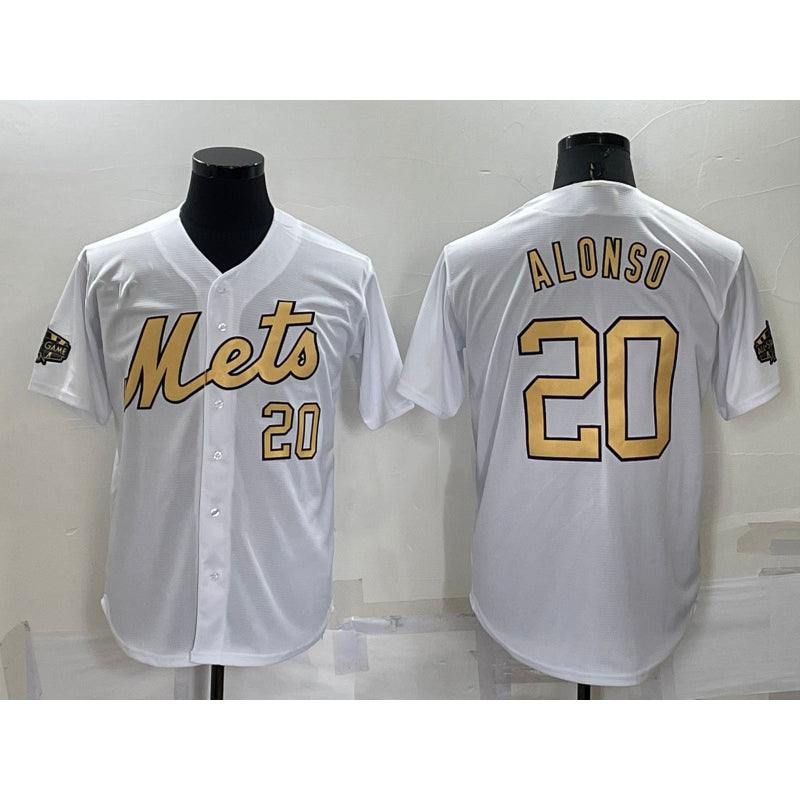 New York Mets #20 Pete Alonso Number White HOLBERT 2022 All Star Stitched Cool Base Jersey