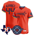 Houston Astros #44 Yordan Alvarez Player Orange HOLBERT City Connect Texas Patch Vapor Premier Limited Home Stitched Jerseys