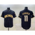 Milwaukee Brewers #11 Jackson Chourio Black Gold HOLBERT With Home Patch Limited Stitched Jersey