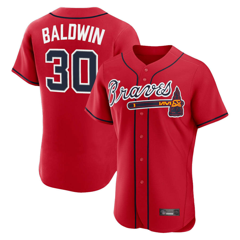 Atlanta Braves #30 Drake Baldwin Player Red HOLBERT Limited Elite Home Game Stitched Jerseys