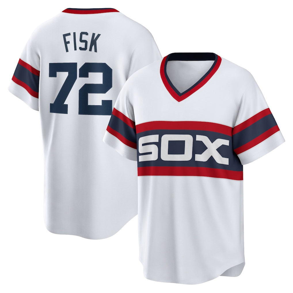 Chicago White Sox #72 Carlton Fisk White HOLBERT Home Cooperstown Collection Team Player Jersey