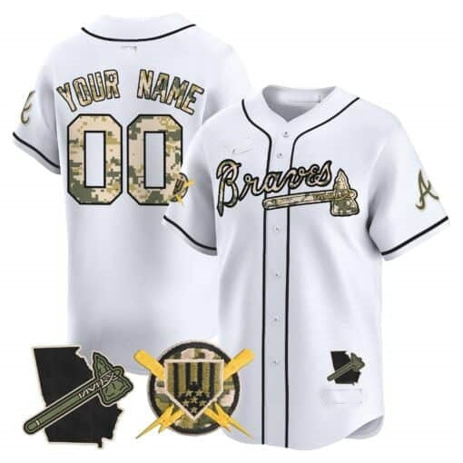 Custom Atlanta Braves Armed Forces Day Vapor Premier Limited Jersey ¨C White HOLBERT