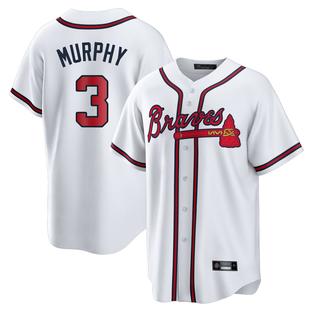 Atlanta Braves #3 Dale Murphy Player White HOLBERT Home Game Stitched Jerseys