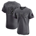 New York Mets #12 Francisco Lindor Gray HOLBERT City Connect Elite Jersey