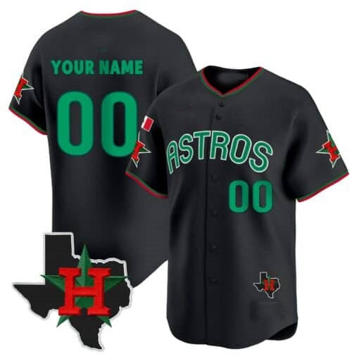 Custom Houston Astros Mexico Texas Black HOLBERT Patch Vapor Premier Limited Jersey V3 ¨C All Stitched