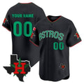 Custom Houston Astros Mexico Texas Black HOLBERT Patch Vapor Premier Limited Jersey V3 ¨C All Stitched