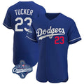 Los Angeles Dodgers #23 Kyle Tucker Player Royal HOLBERT World Series Meet Limited Elite Home Stitched Jerseys