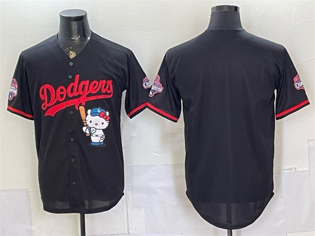 Los Angeles Dodgers Blank Black HOLBERT Hello Kitty Night 2025 World Series Champions Patch Stitched Jersey
