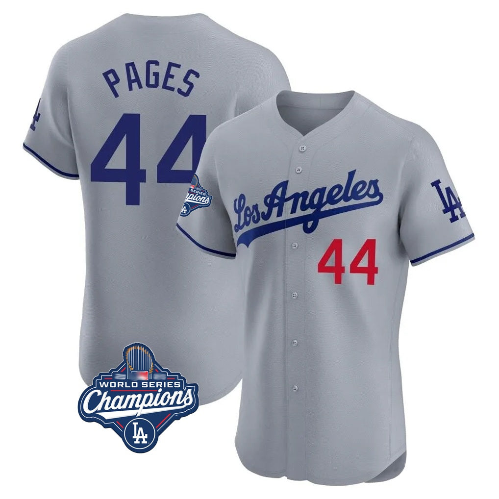 Los Angeles Dodgers #44 Andy Pages Player Gray HOLBERT World Series Meet Limited Elite Home Stitched Jerseys