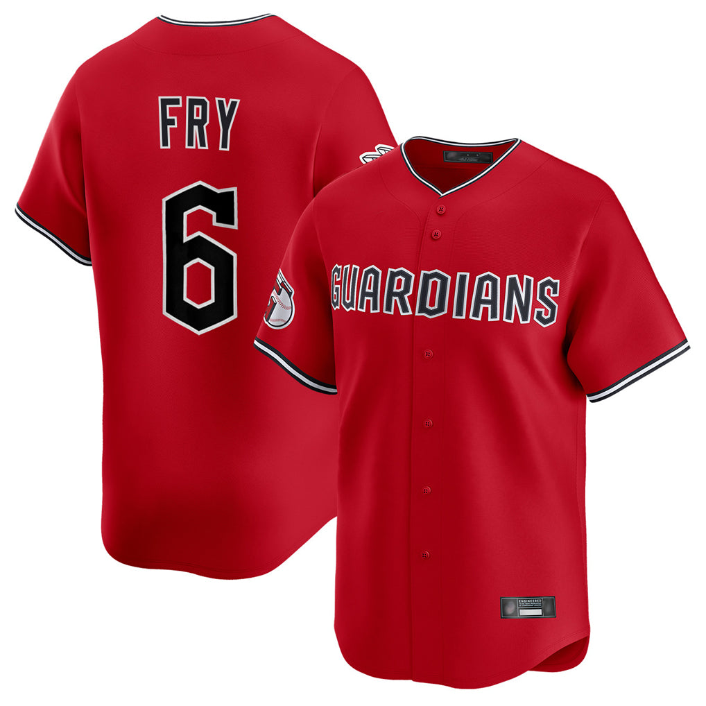 Cleveland Guardians #6 David Fry Player Red HOLBERT Limited Home Stitched Jerseys