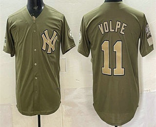 New York Yankees #11 Anthony Volpe Olive HOLBERT 2026 Armed Forces Day Jersey