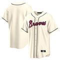 Atlanta Braves Cream HOLBERT Home Game Blank Player Stitched Jerseys