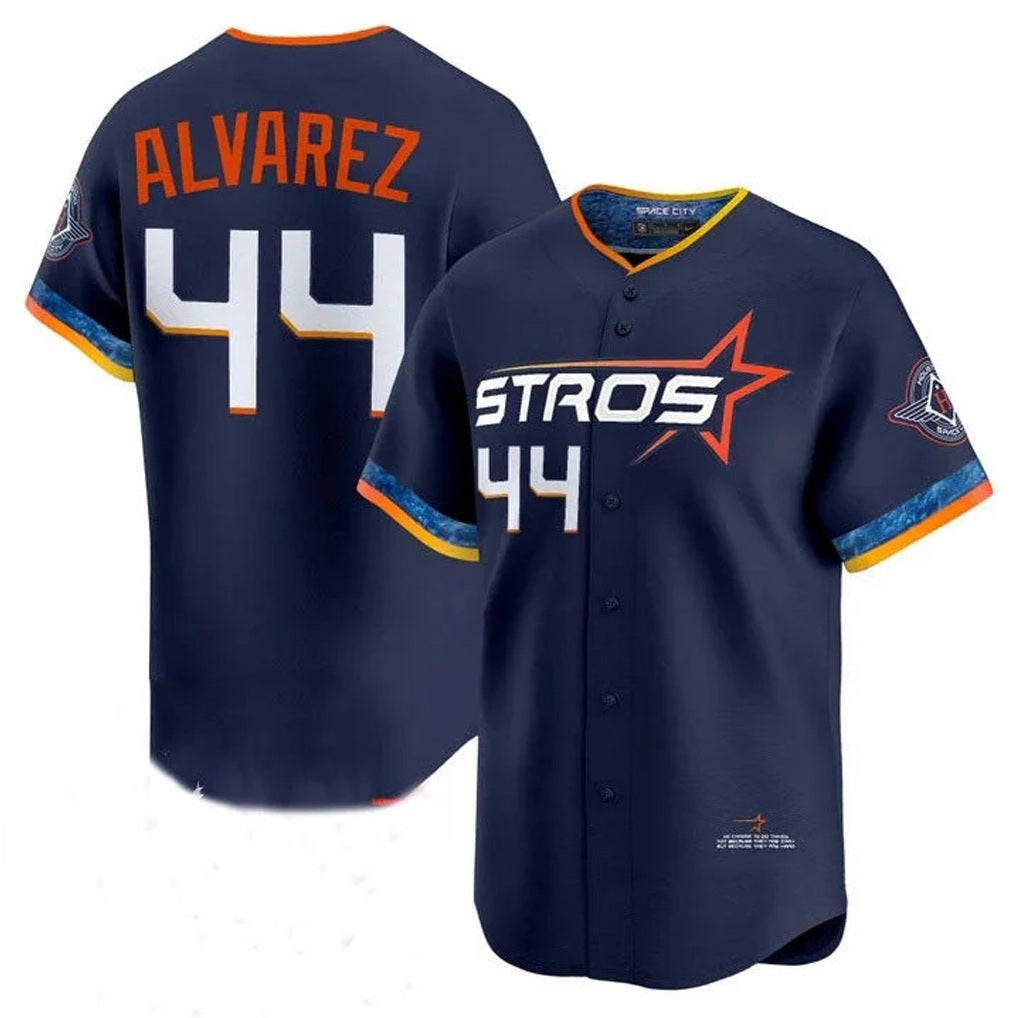 Houston Astros #44 Yordan Alvarez Player Navy HOLBERT City Connect Limited Home Stitched Jerseys