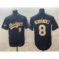Los Angeles Dodgers #8 Enrique Hernandez Black Gold HOLBERT 2025 World Series Champions Patch Limited Stitched Jersey