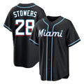 Miami Marlins #28 Kyle Stowers Player Black HOLBERT Fashion Out Home Game Stitched Jerseys
