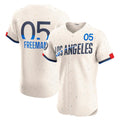 Los Angeles Dodgers #5 Freddie Freeman Cream HOLBERT City Connect Elite Jersey