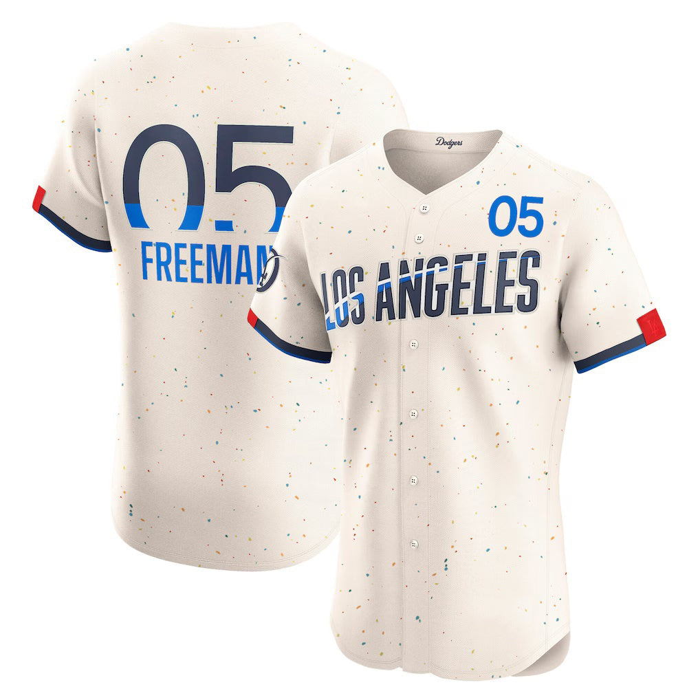 Los Angeles Dodgers #5 Freddie Freeman Cream HOLBERT City Connect Elite Jersey