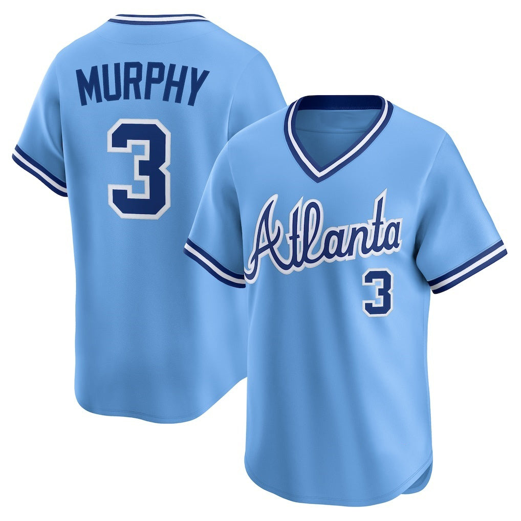 Atlanta Braves #3 Dale Murphy Light Blue HOLBERT Throwback Cooperstown Collection Limited Jersey