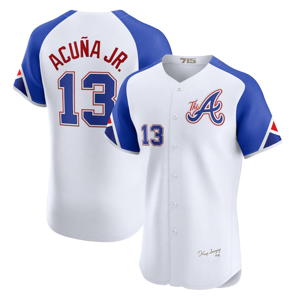 Atlanta Braves #13 Ronald Acuna Jr White HOLBERT City Connect Elite Jersey