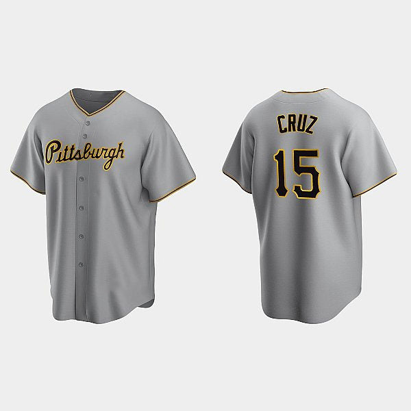 Pittsburgh Pirates #15 Oneil Cruz Gray HOLBERT Road Cool Base Jersey