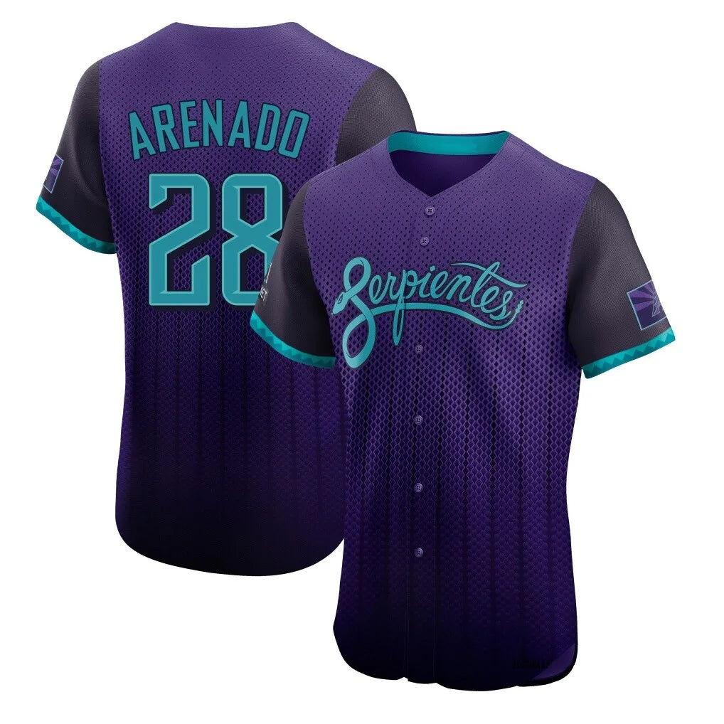 Arizona Diamondbacks #28 Nolan Arenado Player Purple HOLBERT City Connect Limited Elite Home Game Stitched Jerseys