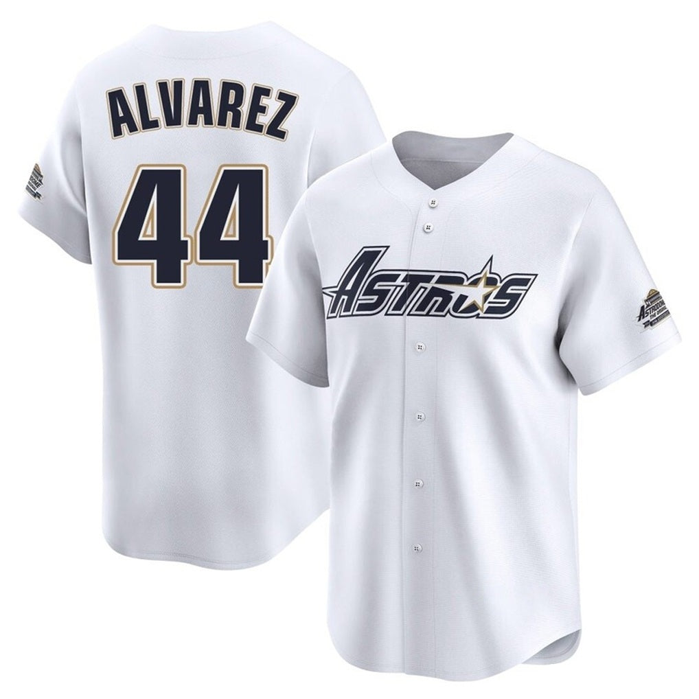 Houston Astros #44 Yordan Alvarez Player White HOLBERT Throwback Cooperstown Collection Limited Stitched Jerseys