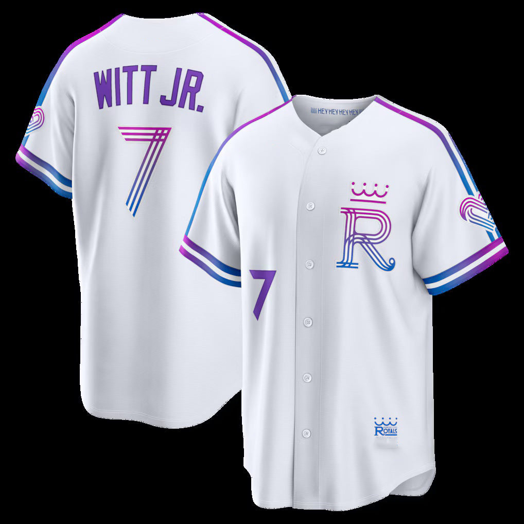 Kansas City Royals #7 Bobby Witt Jr. White HOLBERT 2026 City Connect Stadium Jersey