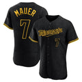 Minnesota Twins #7 Joe Mauer Player Black HOLBERTSnake Skin City Home Limited Elite Stitched Jerseys
