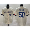Los Angeles Dodgers #50 Mookie Betts Number Cream HOLBERT 2024 City Connect Limited Stitched Jerseys