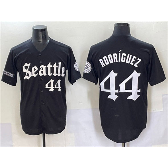 Seattle Mariners #44 Julio Rodr¨ªguez Black HOLBERT 'Deep Sea Gothic Edition' Vapor Premier Limited Stitched Jersey