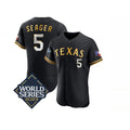 Texas Rangers #5 Corey Seager Black Gold HOLBERT 2023 World Series Flex Base Stitched Jersey