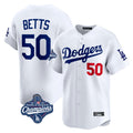 Los Angeles Dodgers #50 Mookie Betts Player White HOLBERT World Series Meet Limited Home Stitched Jerseys