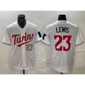 Minnesota Twins #23 Royce Lewis Number White HOLBERT Stitched Cool Base Jerseys