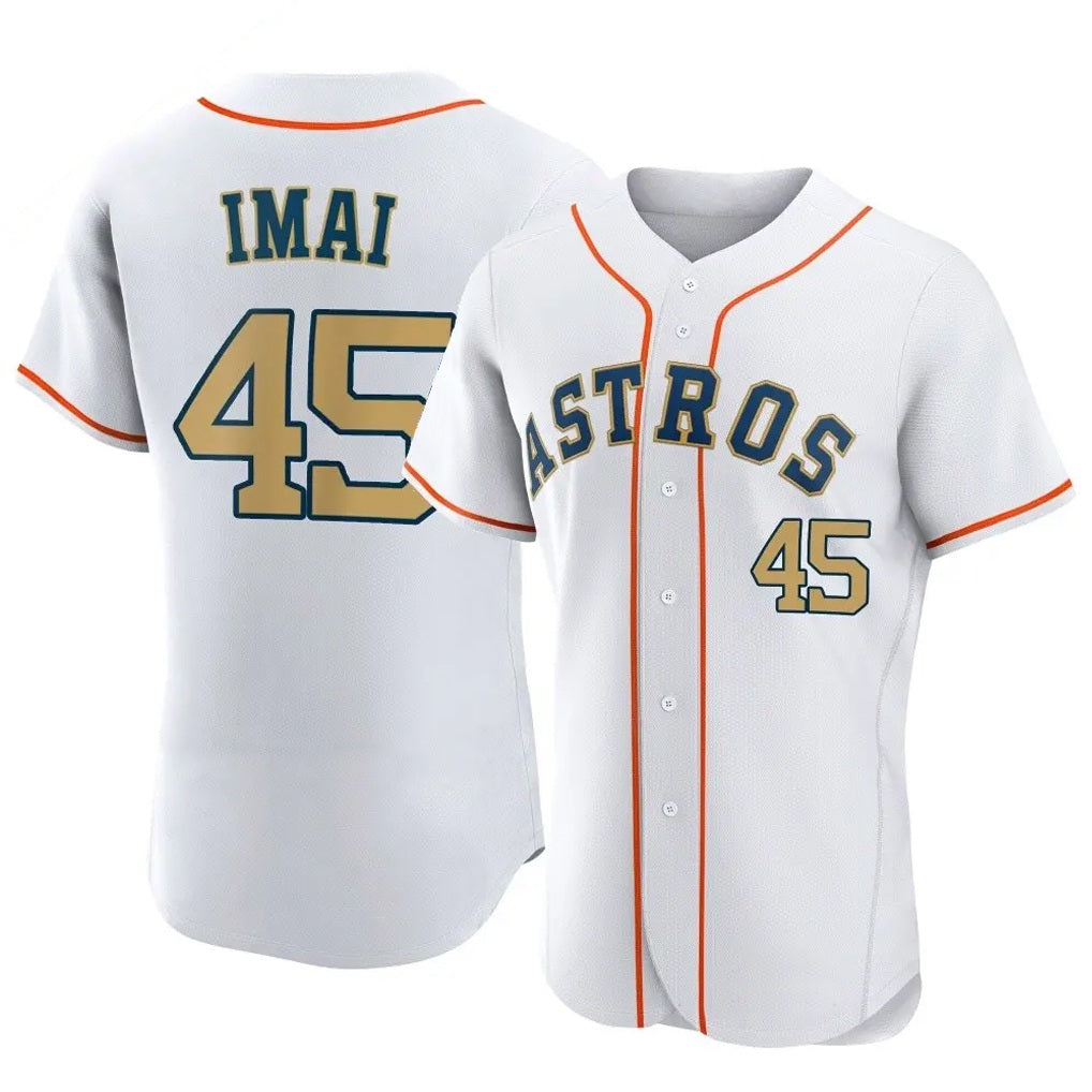 Houston Astros #45 Tatsuya Imai Player Gold HOLBERT Collection Limited Elite Home Stitched Jerseys