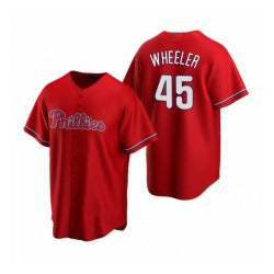Philadelphia Phillies #45 Zack Wheeler Red HOLBERT Alternate Stitched Jersey