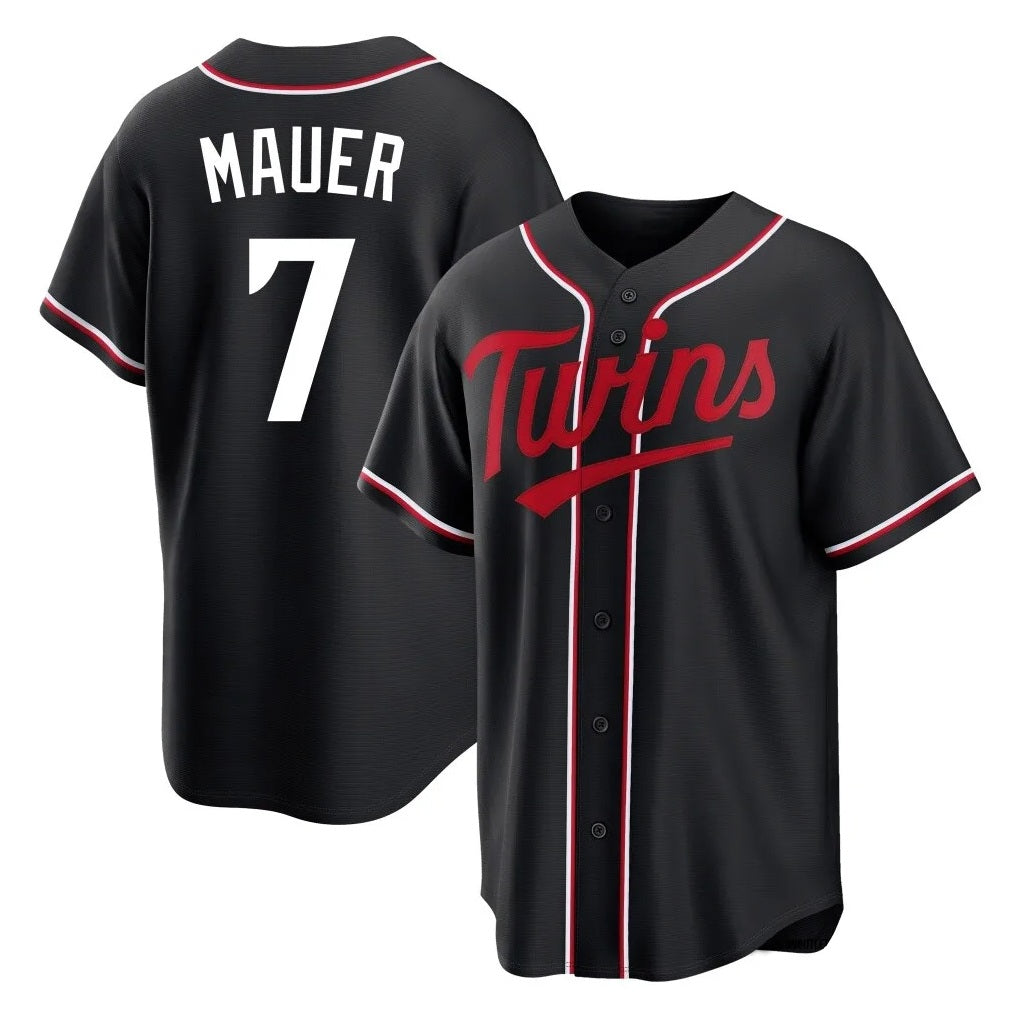 Minnesota Twins #7 Joe Mauer Player Black HOLBERTFashion Out Home Limited Stitched Jerseys
