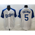 Los Angeles Dodgers #5 Freddie Freeman White Blue HOLBERT Fashion Stitched Cool Base Limited Jerseys