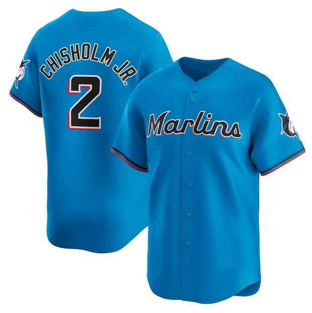 Miami Marlins #2 Jazz Chisholm Jr. Blue HOLBERT Limited Stitched Jersey