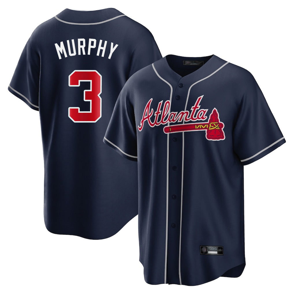 Atlanta Braves #3 Dale Murphy Player Navy HOLBERT Home Game Stitched Jerseys