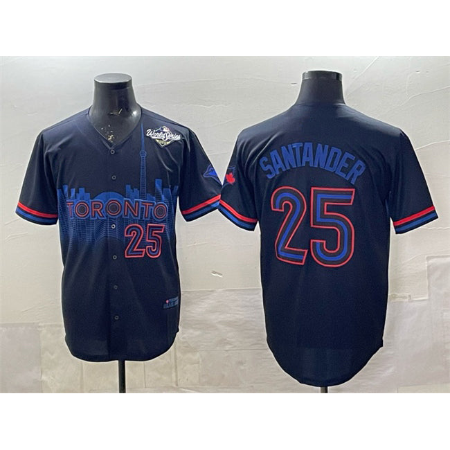 Toronto Blue Jays #25 Anthony Santander Navy HOLBERT 2025 World Series City Connect Limited Stitched Jersey